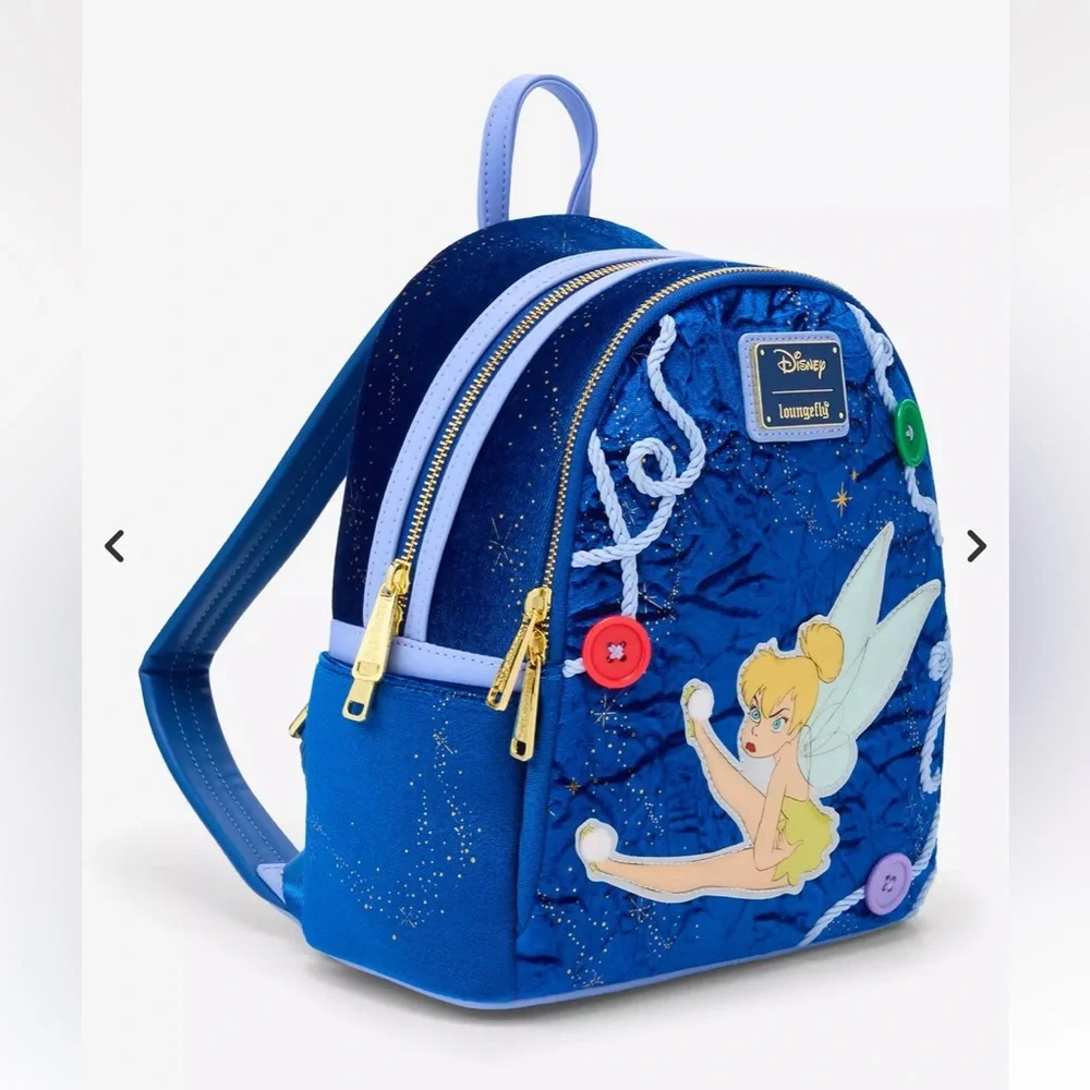 Loungefly Disney Peter Pan Tinker Bell Buttons Light-Up Mini Backpack & Wallet